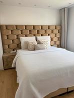 Boxspring, Ophalen, Tweepersoons, Beige, 200 cm