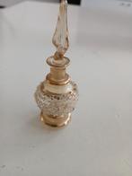 Parfumflesje glas met goud 9cm hg, Ophalen of Verzenden, Zo goed als nieuw, Parfumfles