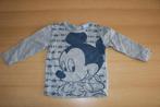 Mickey Mouse Disney shirt grijs met lange mouw maat 80 / 86, Shirtje of Longsleeve, Gebruikt, Ophalen of Verzenden, Jongetje