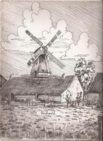 Oostwold Molen tekening Sievers 50/60er jaren, Antiek en Kunst, Kunst | Tekeningen en Foto's, Ophalen of Verzenden