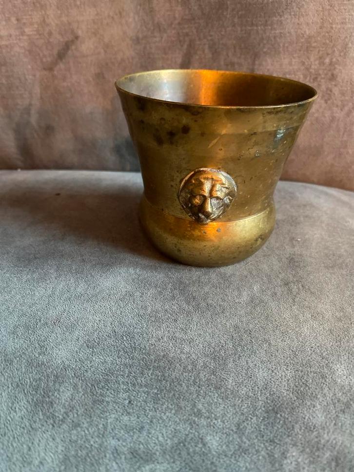 Vintage Koperen Leeuwenkop Vaasje, Antiek en Kunst, Antiek | Koper en Brons, Koper, Ophalen of Verzenden