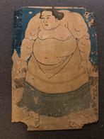 Oude Japanse Sumo Worstelaar Prent, 19 e eeuw, Antiek en Kunst, Kunst | Etsen en Gravures, Ophalen of Verzenden