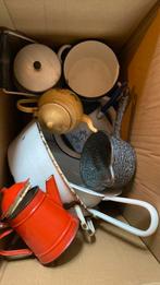 Doos antiek oud emaille waskom kan steelpan, Antiek en Kunst, Antiek | Emaille, Ophalen of Verzenden