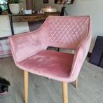 4 Roze velvet eetkamerstoelen, Huis en Inrichting, Ophalen, Hout, Gebruikt, Overige kleuren