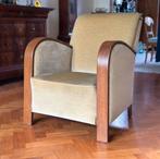 Vintage Art Deco Fauteuil clubfauteuil Houten Armleuningen, Ophalen