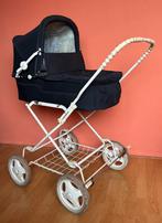 Vintage kinderwagen donkerblauw, Kinderen en Baby's, Gebruikt, Met reiswieg, Ophalen, Kinderwagen