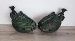 set Benin bronzen Luipaard koppen, Ophalen of Verzenden