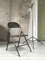 Industriële klapstoel folding chair stoel metaal Mid Century, Grijs, Industrieel, Gebruikt, Metaal