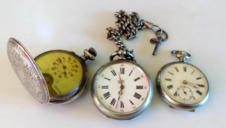 Uit inboedel: Koopje lot zakhorloges, hebdomas 8 jour en  2, Sieraden, Tassen en Uiterlijk, Horloges | Antiek, Zakhorloge, Overige merken