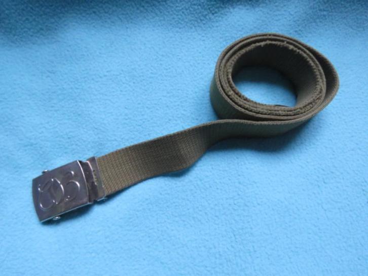 Verstelbare militaire canvas belt legergroen riem CB, Kleding | Heren, Riemen en Ceinturen, Zo goed als nieuw, Riem of Ceintuur
