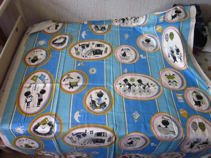 Stof coupon Jip en Janneke, Hobby en Vrije tijd, Stoffen en Lappen, Nieuw, Katoen, 120 cm of meer, 30 tot 200 cm, Blauw, Ophalen of Verzenden