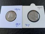 2 oude zilveren halve guldens wilhelmina 1904 en 1905, Ophalen of Verzenden, Koningin Wilhelmina, ½ gulden