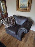 Kalfs leren bankstel, Ophalen of Verzenden, Zo goed als nieuw, 75 tot 100 cm