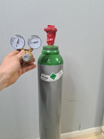 Argon Gasfles 10L met Reduceerventiel beschikbaar voor biedingen