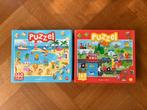 Puzzel Boerderij en voertuigen en Puzzel Strand dieren, Ophalen of Verzenden, Meer dan 50 stukjes, Zo goed als nieuw, 6 jaar of ouder