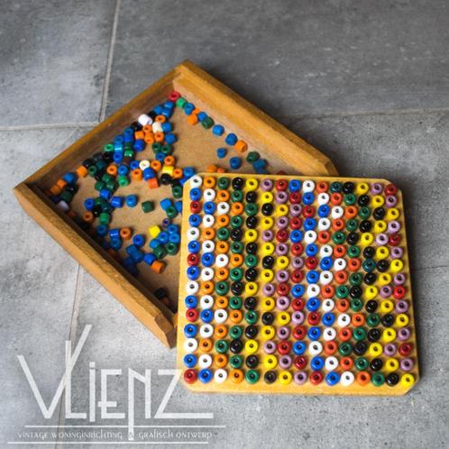 Vintage, retro, houten kralenplank, school kralen, Kinderen en Baby's, Speelgoed | Educatief en Creatief, Gebruikt, Bouwen, Rekenen