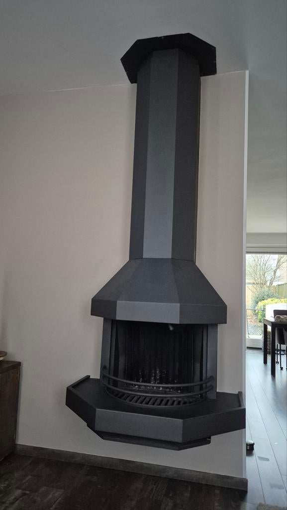 Openhaard antraciet, Ophalen, Gebruikt, Vrijstaande haard, Houthaard