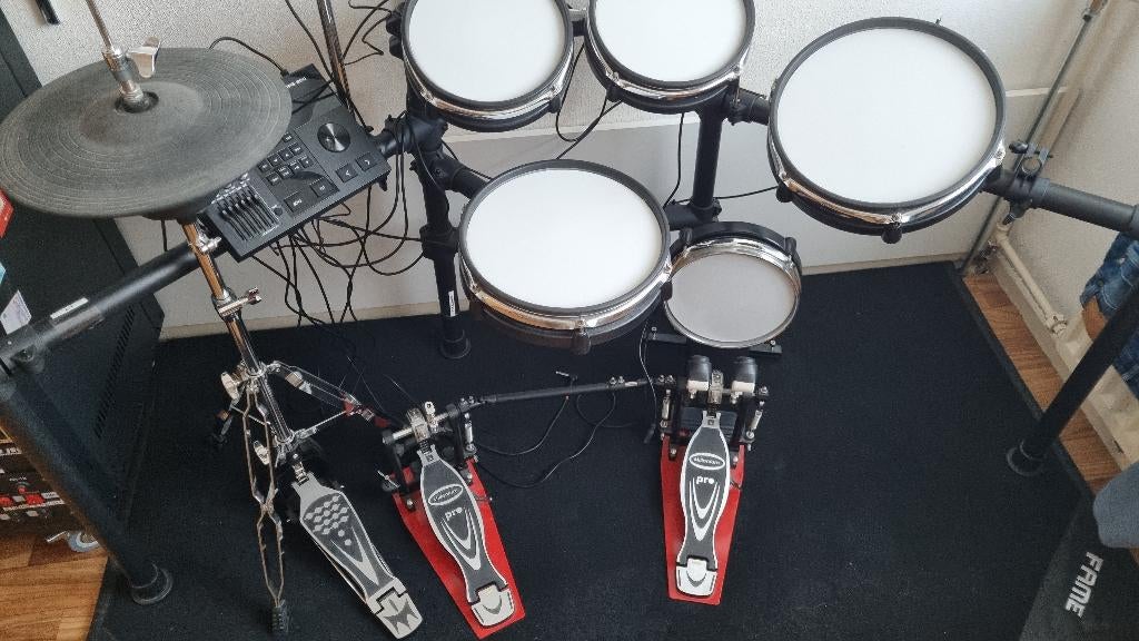 Millenium MPS-850 E-Drum Set Dubbel Basspedaal, Ophalen, Zo goed als nieuw, Overige merken, Elektronisch