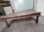 Oude houten salontafel met lade - 130x70x45 cm, Antiek en Kunst, Ophalen of Verzenden