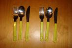 2x Mepal bestek set: lepel, vork, mes, neon fel geel groen, Ophalen of Verzenden, Zo goed als nieuw