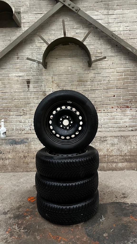 15 inch stalen velgen met winterbanden:, Auto-onderdelen, Banden en Velgen, Ophalen, Gebruikt, 15 inch, -