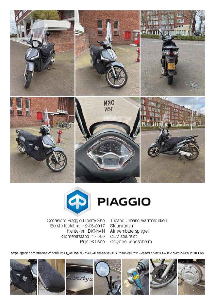 Complete Piaggio Liberty S50 in fraaie staat, Fietsen en Brommers, Scooters | Piaggio, Ophalen, Overige modellen, Maximaal 45 km/u