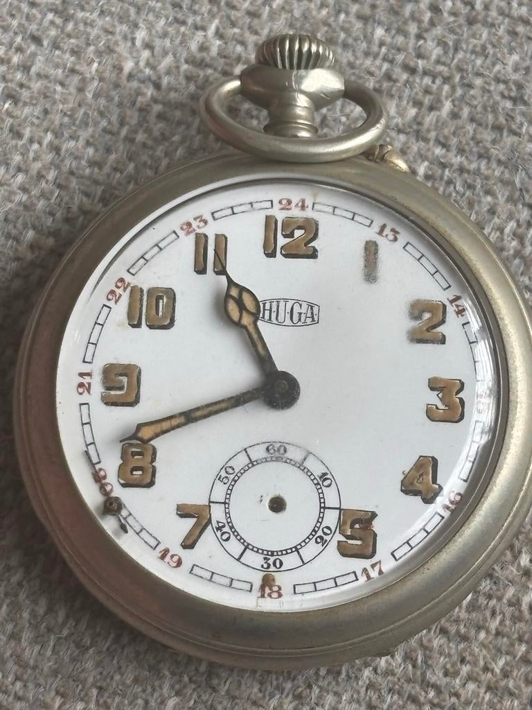 Antiek Zakhorloge Huga, Overige merken, Overige materialen, Zakhorloge, Ophalen of Verzenden