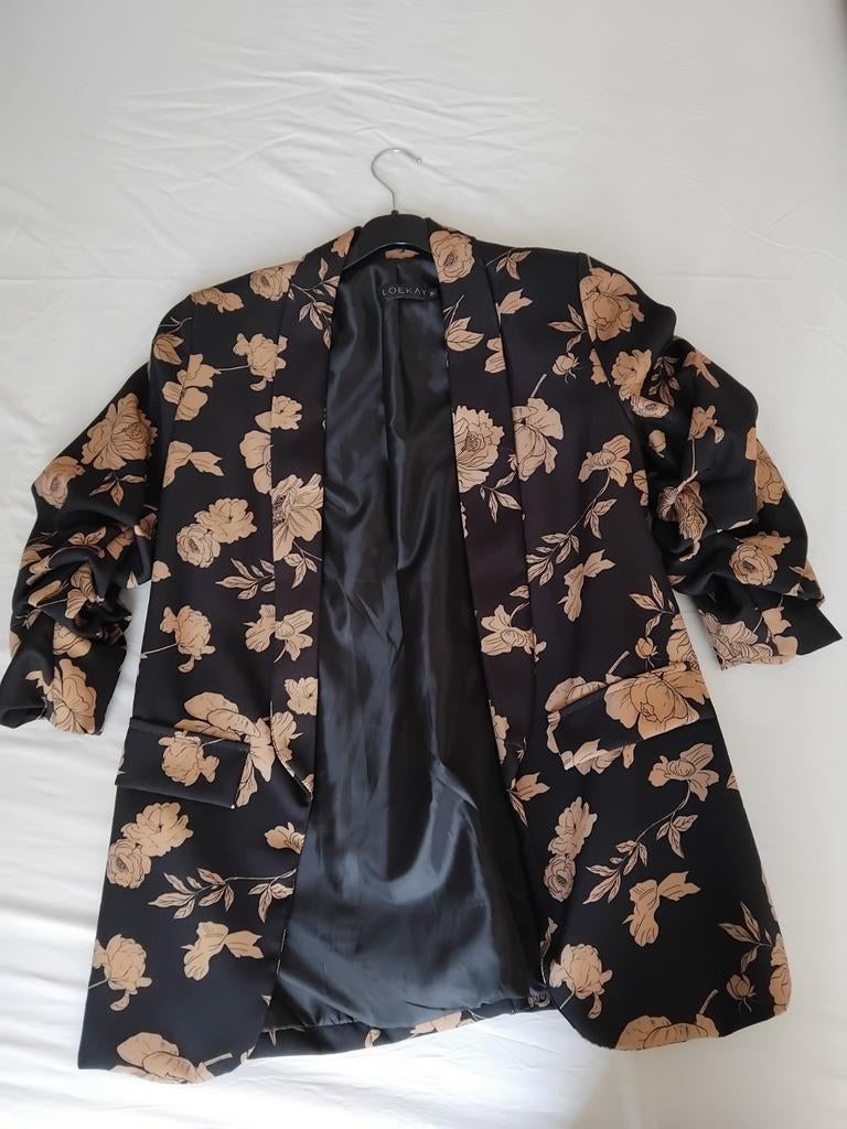 Dames blazer met bloemen maat M, Maat 38/40 (M), Zwart, Ophalen of Verzenden, Zo goed als nieuw