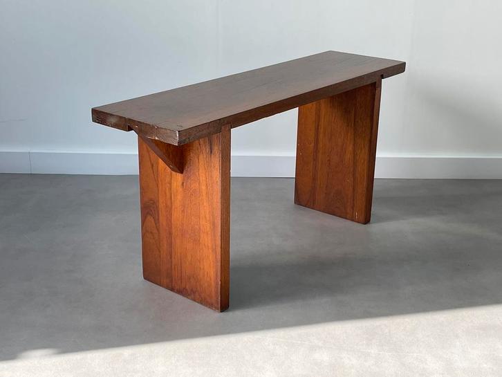 Rustiek houten bankje, Huis en Inrichting, Tafels | Sidetables, Zo goed als nieuw, 25 tot 50 cm, Rechthoekig, Ophalen of Verzenden