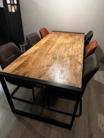 Walnoot tafel met 6 stoelen, Ophalen, 200 cm of meer, 50 tot 100 cm, Zo goed als nieuw