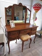 Barok eiken kaptafel 3 luik spiegel queen anne stijl 325,00, Ophalen, Barok queen anne stijl, 100 tot 150 cm, Zo goed als nieuw
