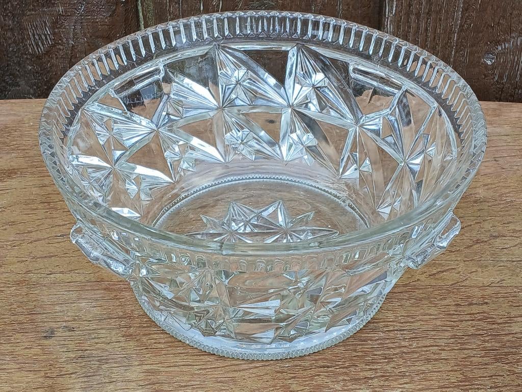 Vintage Glazen IJsemmer met Handvatten - Decoratief, Ophalen of Verzenden