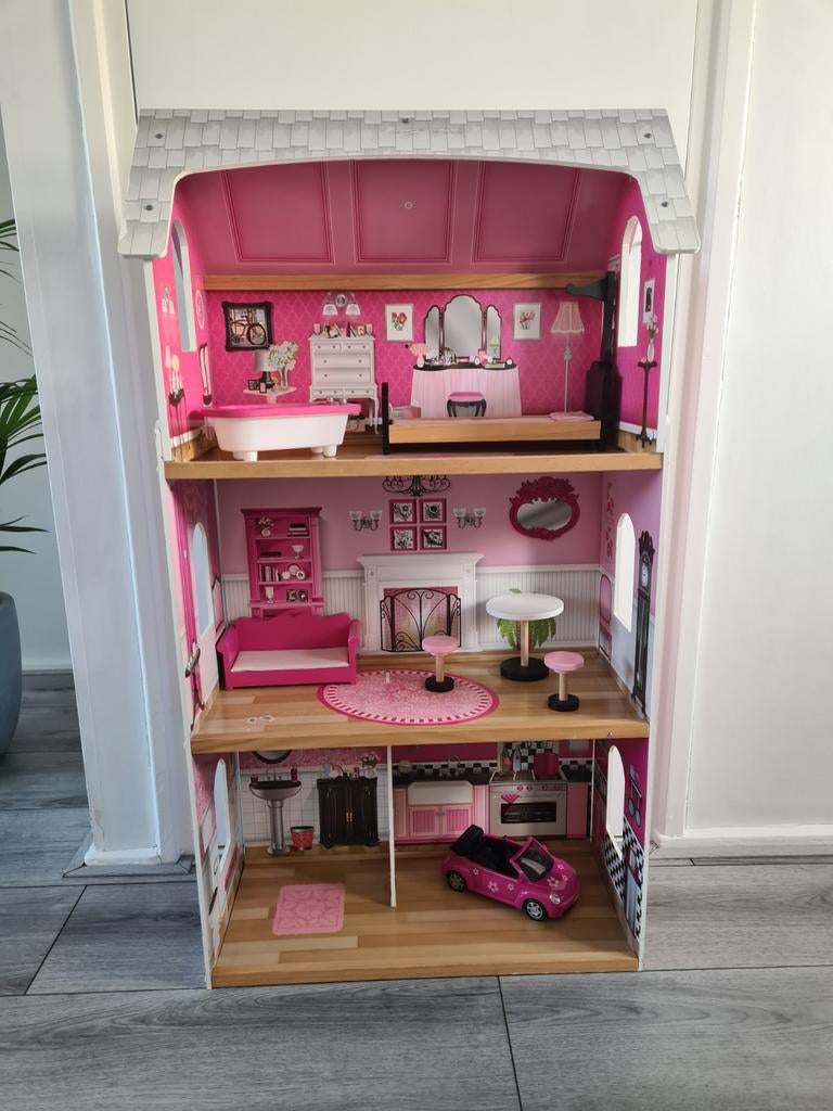 KidKraft Poppenhuis met Meubels en Auto, Kinderen en Baby's, Speelgoed | Poppenhuizen, Ophalen, Gebruikt, Poppenhuis
