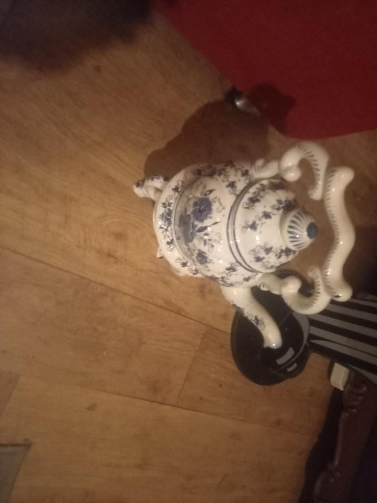 Antieke Delfts Blauwe Theepot - Sierlijk en Klassiek, Ophalen of Verzenden