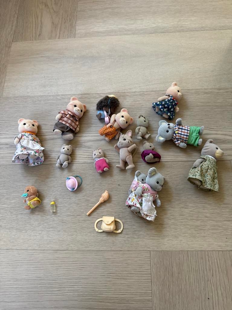 Grote set Sylvanian Families poppetjes en accessoires, Ophalen of Verzenden, Gebruikt