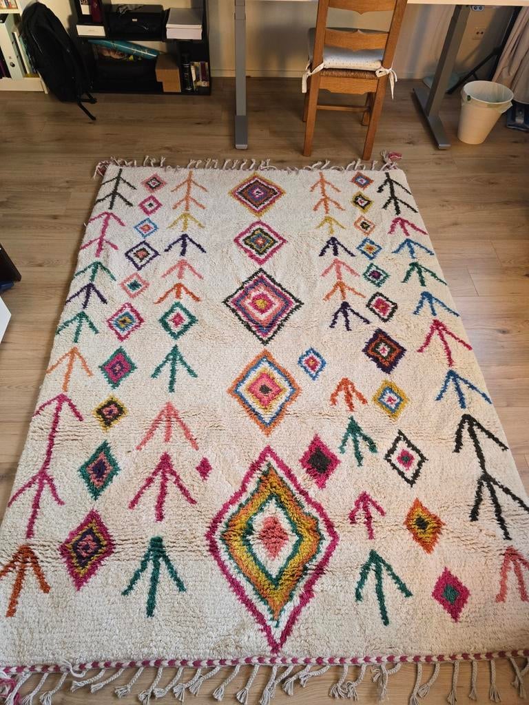 Vloerkleed 170x240 cm met kleurrijke patronen, Huis en Inrichting, Stoffering | Tapijten en Kleden, Gebruikt, 150 tot 200 cm, 200 cm of meer