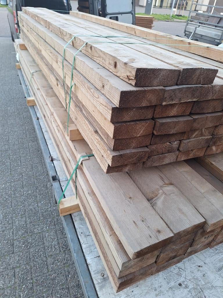 Vuren thermisch gemodificeerd balken 50x150 mm, Ophalen, Nieuw, 250 cm of meer, Balken