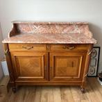 Kaptafel met natuurstenen blad en beweegbare spiegel, Ophalen, Gebruikt, 100 tot 150 cm, 150 tot 200 cm