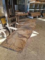 Massief Eiken Boomstam Plaat - Tafelblad 304x60-70x5cm, Huis en Inrichting, Tafels | Eettafels, Ophalen of Verzenden