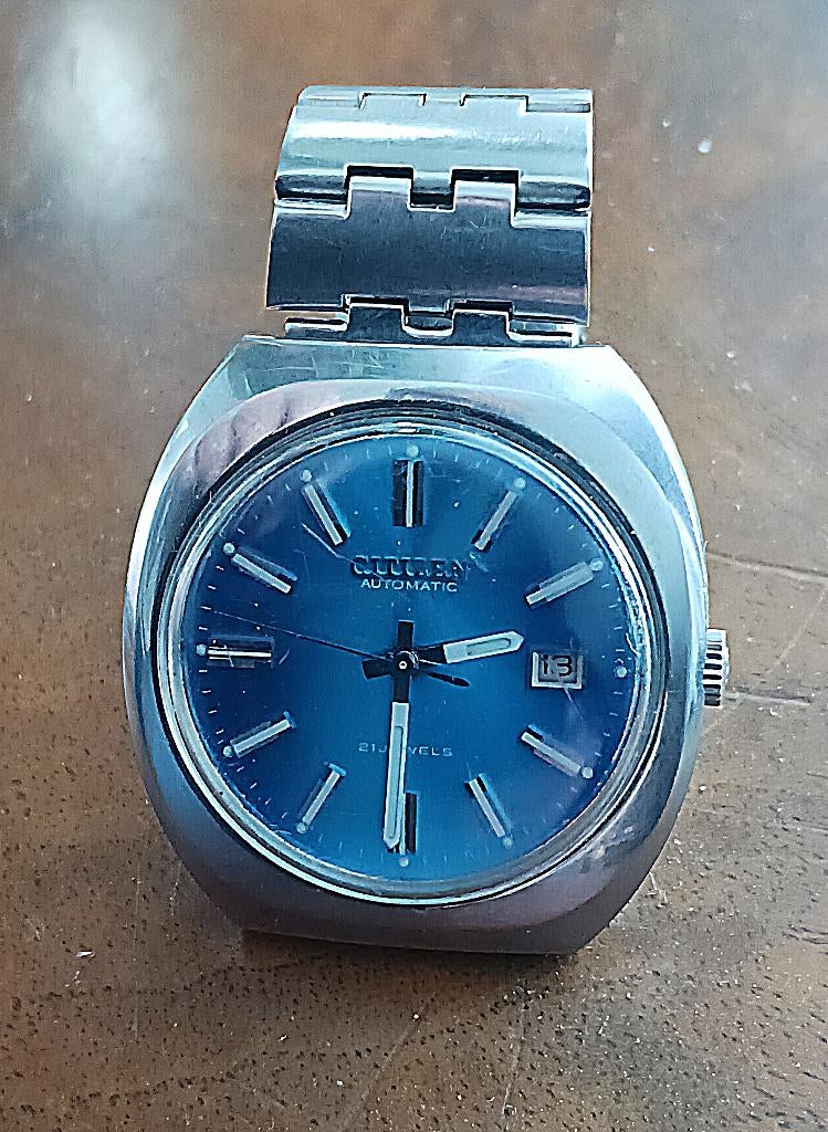 Vintage Citizen Autom. herenhorloge type 72-6036 uit 1970's, Staal, Met bandje, Polshorloge, Citizen