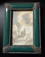 Brocante fotolijst groen (18,514 cm), Ophalen of Verzenden, Zo goed als nieuw