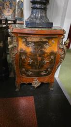 Frans handbeschilderd meubel met marmer blad, Ophalen of Verzenden