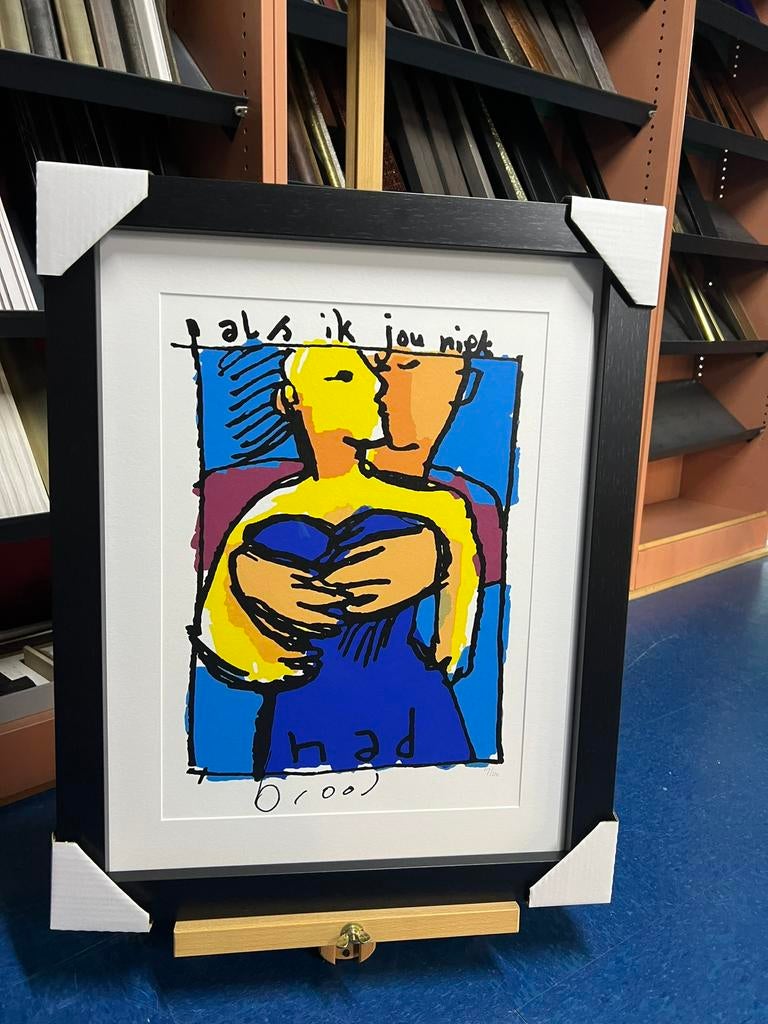 Zeefdruk Herman Brood als ik jou niet had luxe ingelijst, Ophalen