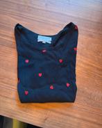 Fabienne Chapot shirtje met rode hartjes, Zwart, Ophalen of Verzenden, Zo goed als nieuw, Korte mouw