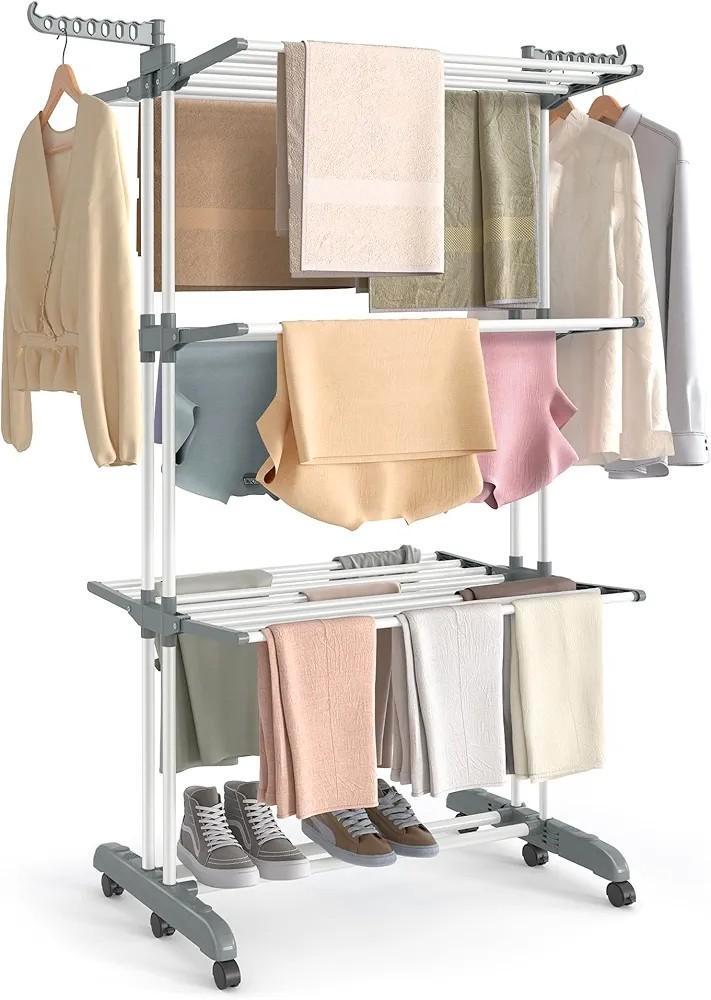 Kledingrek Droogrek Wasrek op wieltjes
Grijs/ Wit Inklapbare, Tuin en Terras, Droogmolens en Wasrekken, Nieuw, Wasrek, Ophalen of Verzenden