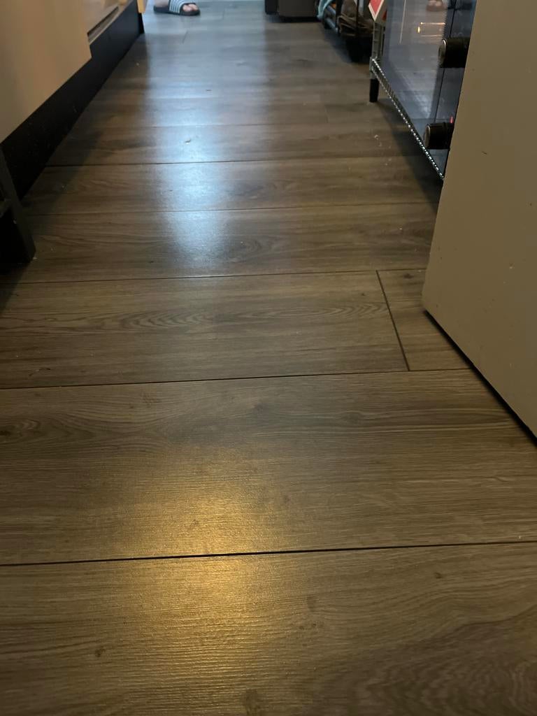 Laminaat inclusief ondervloer - Grijs houtmotief, Ophalen, Gebruikt, Grijs, 10 tot 25 m²