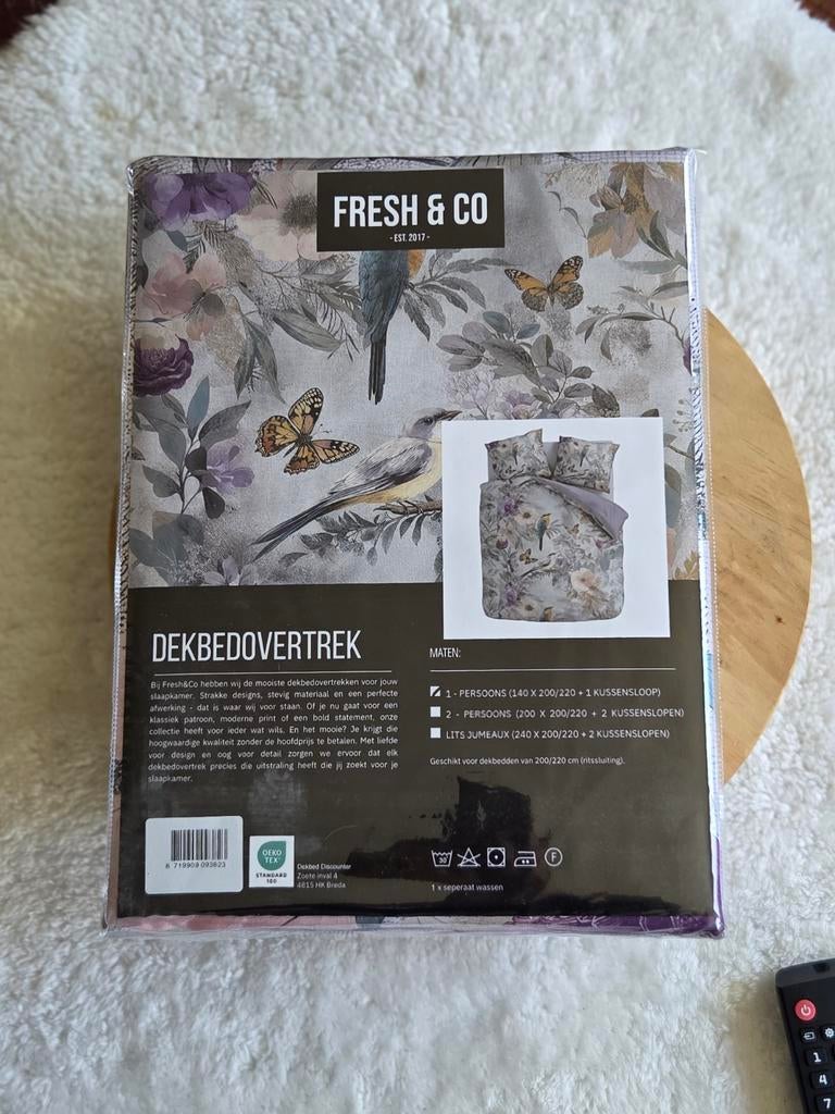 Fresh & Co Dekbedovertrek 1 Persoons (140x200/220), Dekbedovertrek, Nieuw, Ophalen of Verzenden, Overige kleuren