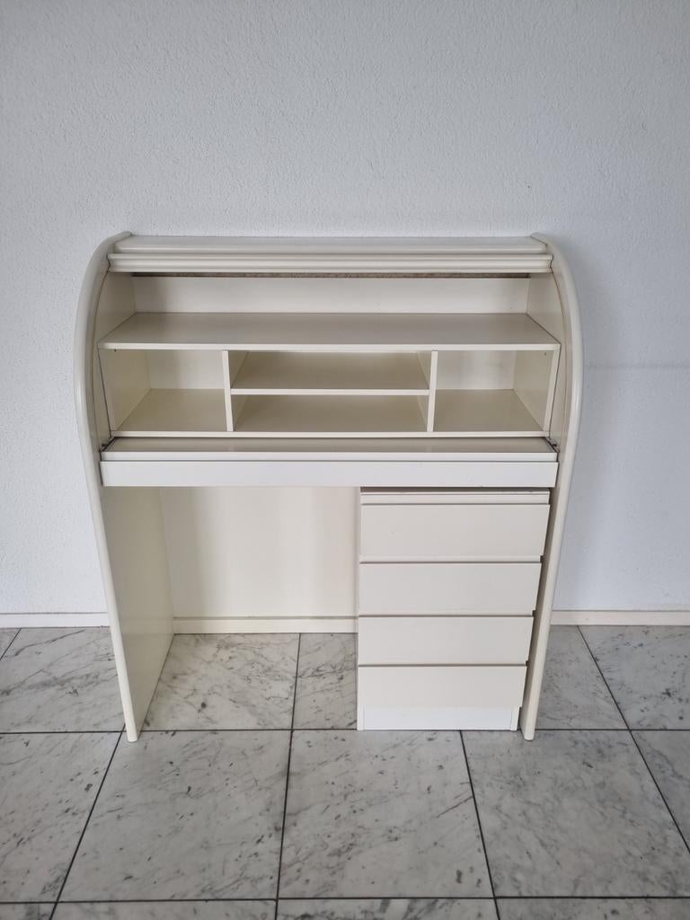 Vintage Rolbureau / Secretaire - Crème Wit, Ophalen, Gebruikt, Vintage, Retro, Modern