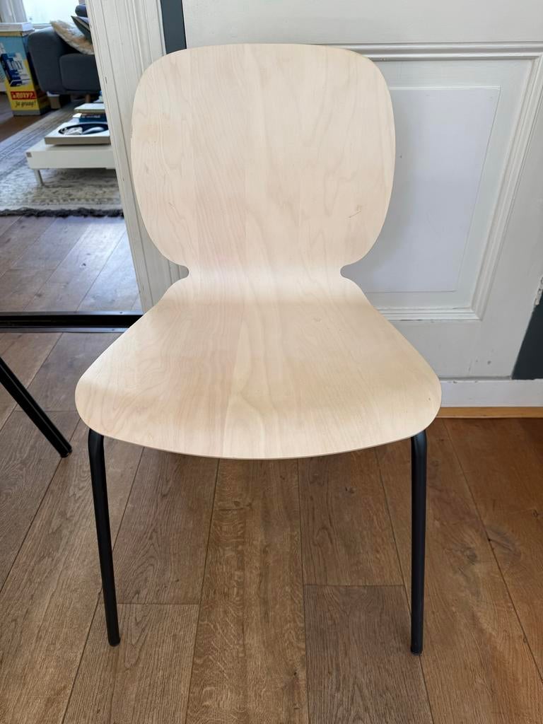 IKEA blank houten stoelen met metalen onderstel, Ophalen, Gebruikt, Overige kleuren, Drie
