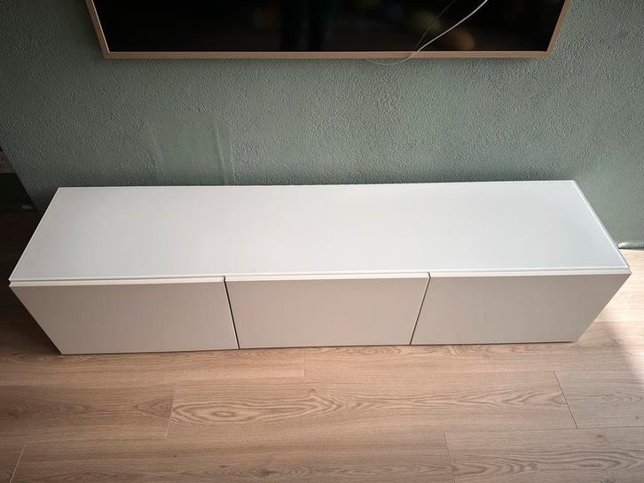 Ikea glazen bovenblad besta kast 180x40, Huis en Inrichting, Kasten | Televisiemeubels, Zo goed als nieuw, Minder dan 100 cm, 150 tot 200 cm